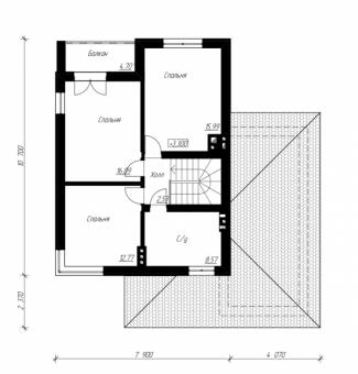 Проект индивидуального двухэтажного  жилого дома